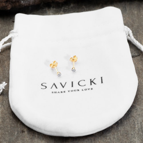 Kolczyki Savicki: dwukolorowe złoto, diamenty